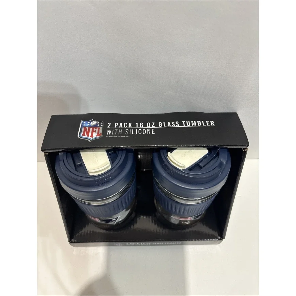 New England Patriots 2025 Officially NFL Licensed 16oz Glass Tumblers 16oz New